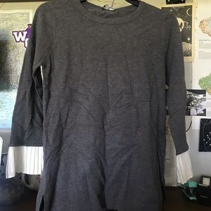gray long sleeve top